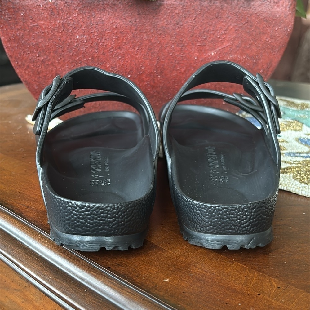 BIRKENSTOCK ARIZONA EVA RUBBER SANDALS DOUBLE BUCKLE BLACK WATERPROOF CASUAL - Picture 7 of 16